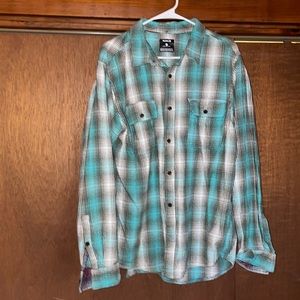 Hurley XL Blue Flannel Button Down